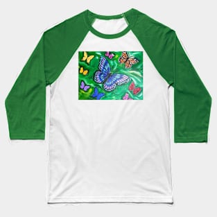 Butterfly Fields Baseball T-Shirt